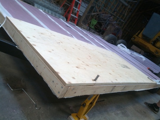 The first sheet of plywood!